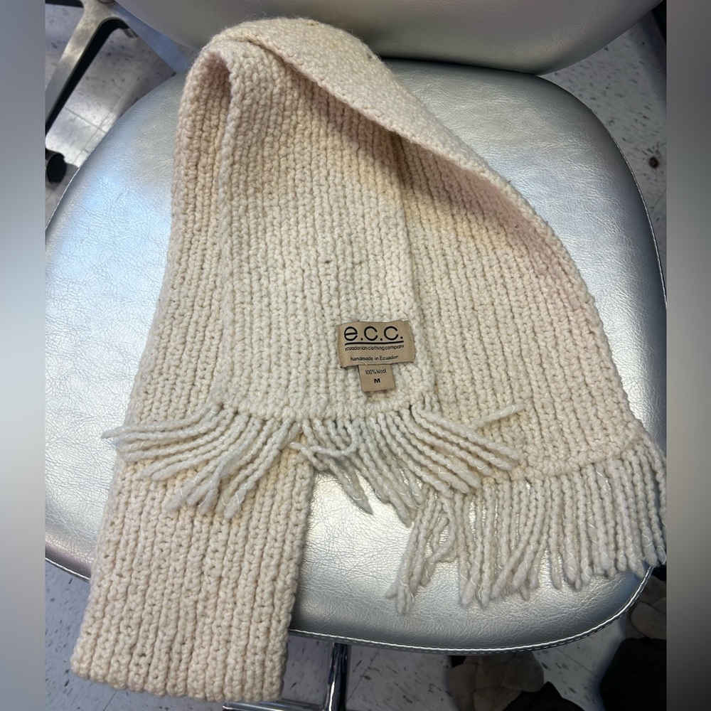 Off White Wool Scarf - image 1